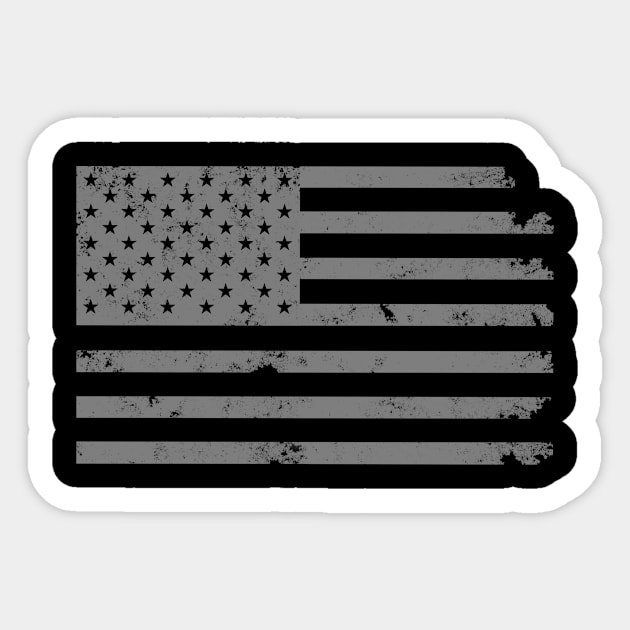 Gray Distressed American Flag USA Patriotic Sticker by DazzlingApparel